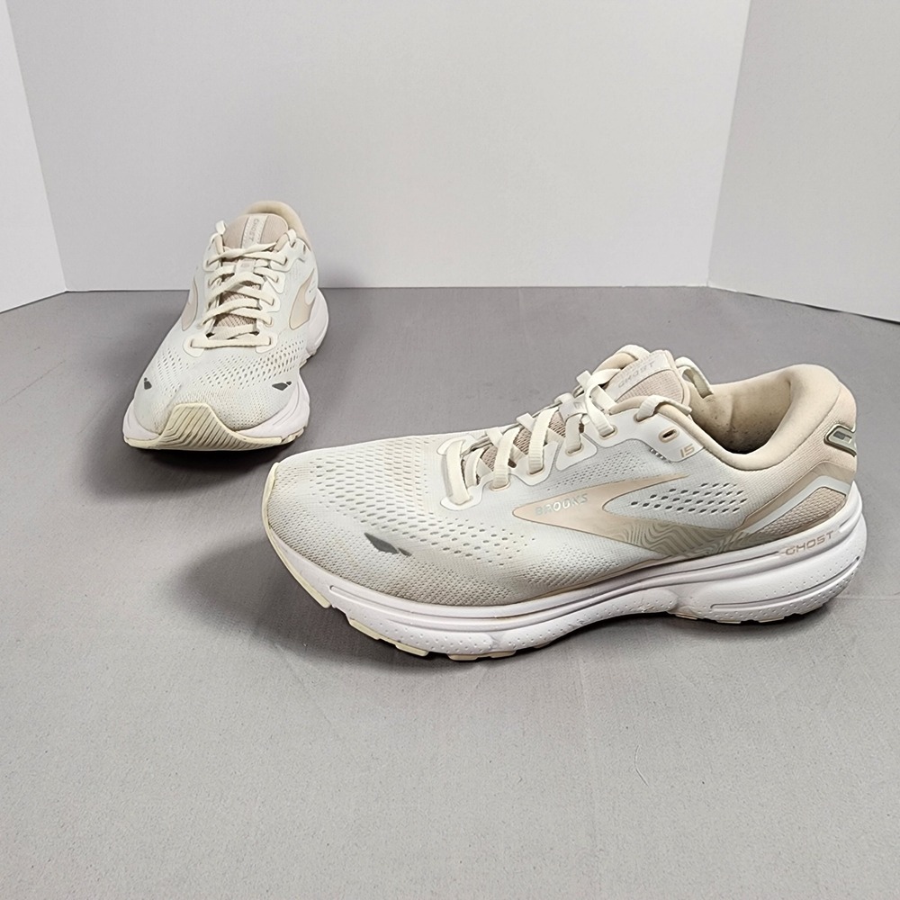 Brooks Ghost 15 Womens Running Shoes Oyster Yucca Pink 1203801B189 Size 10